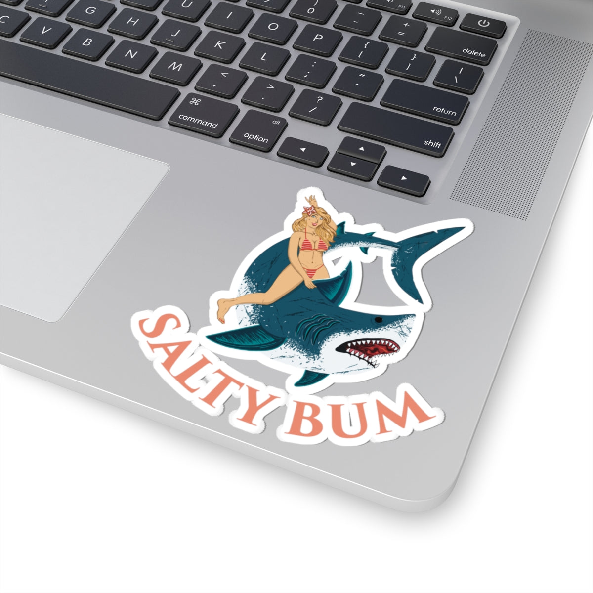 salty bum shark sticker