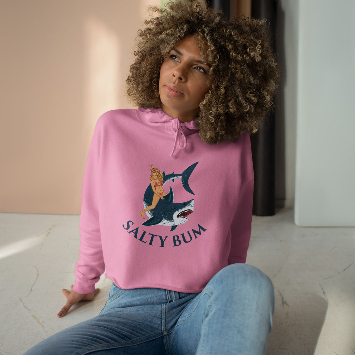 cropped pink hoodie
