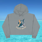 salty bum cropped hoodie grey