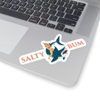 Sticker with a shark and woman design on a laptop