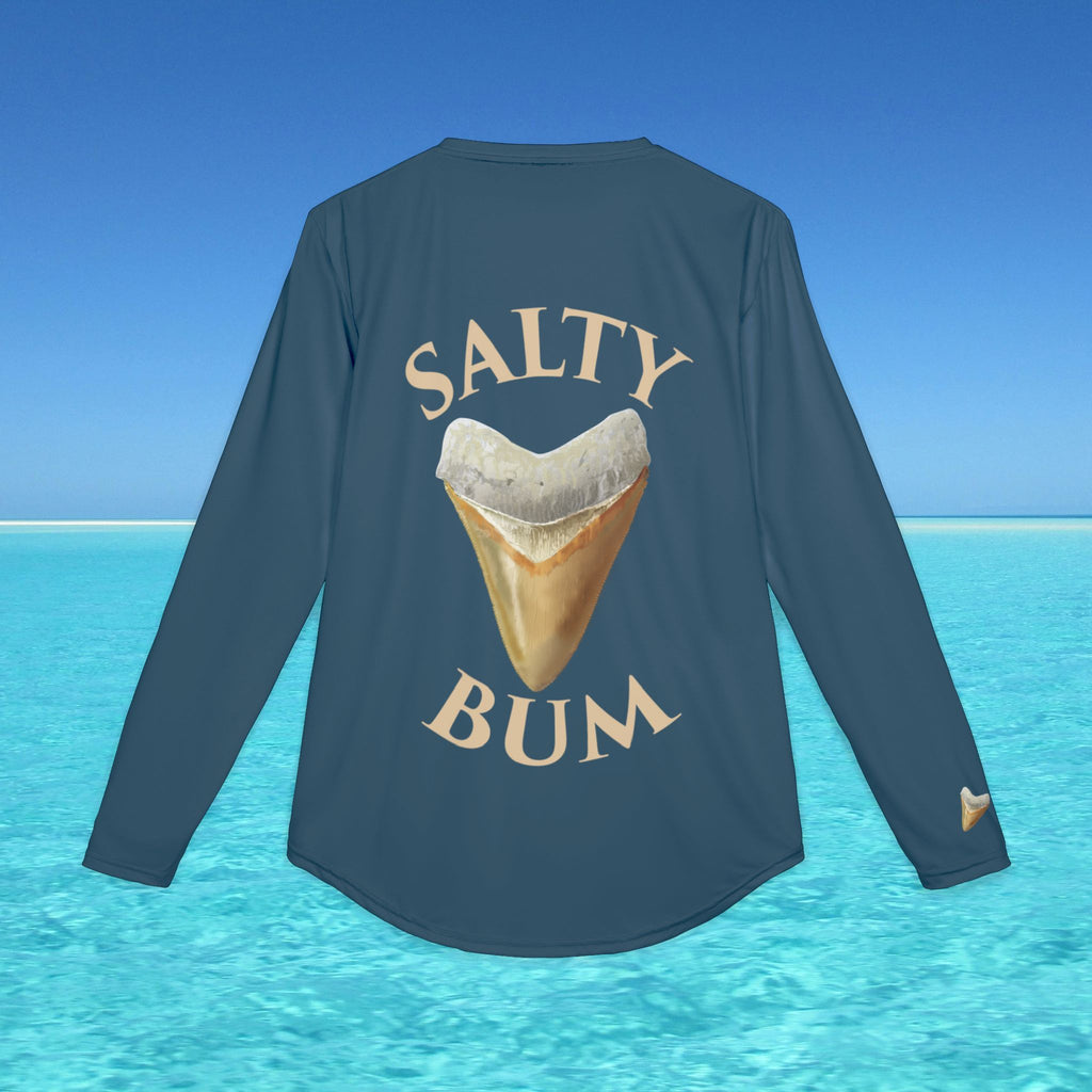 Men's UV Protection Long Sleeve with Shark Tooth Salty Bum Logo (Navy)