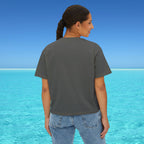 back of grey boxy tee