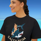 close up of shark boxy tee