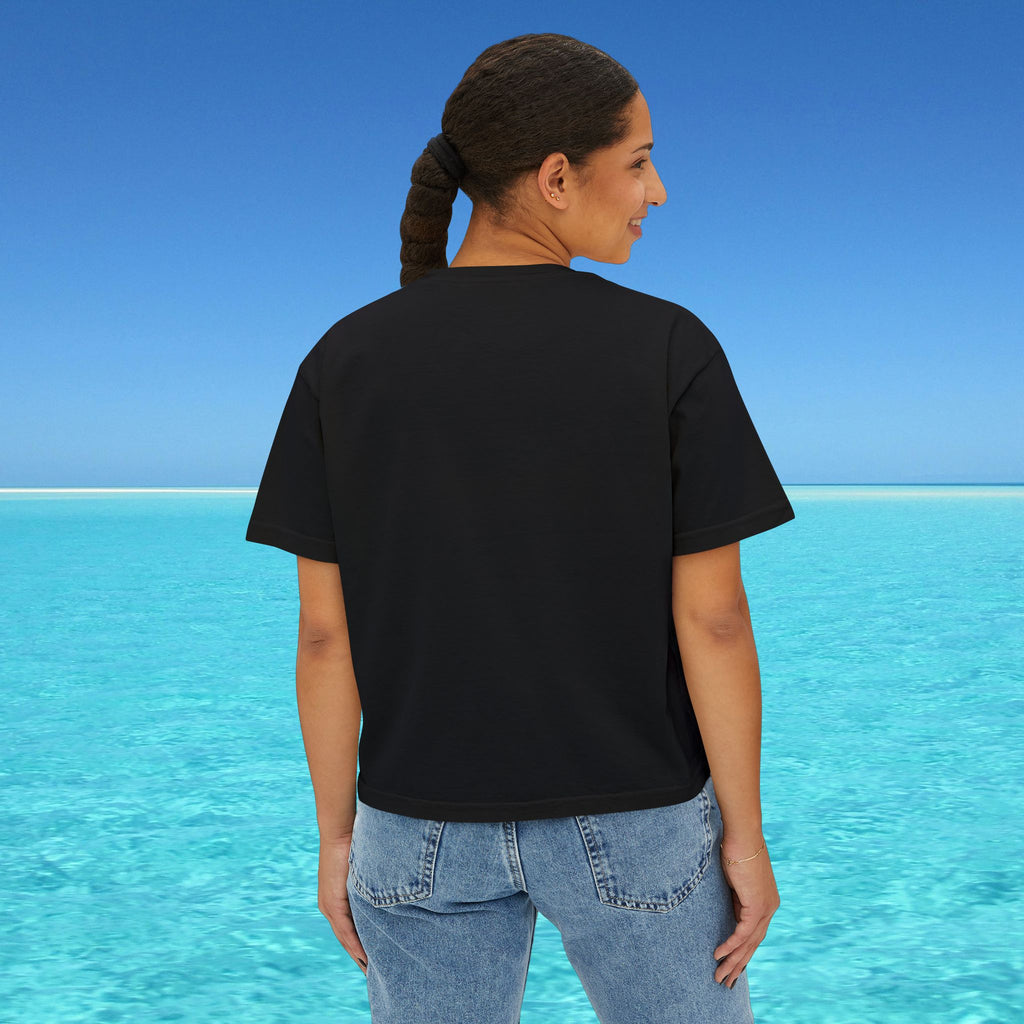 back of boxy tee black plain